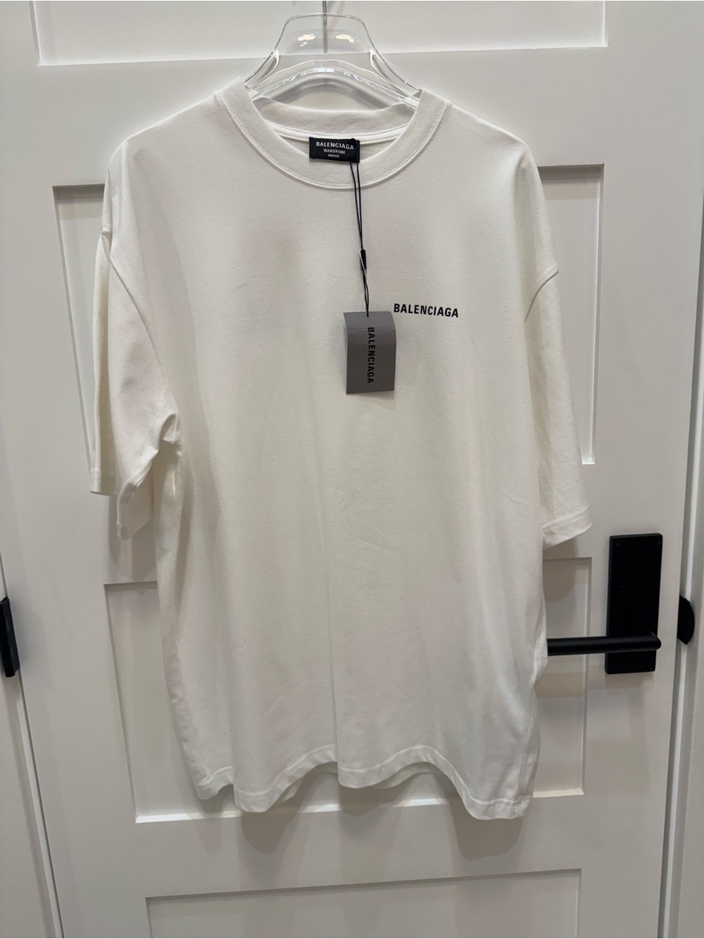 Balenciaga White Short-Sleeve Logo Tee